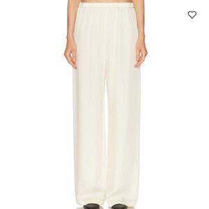 Enza Costa Fluid Twill Pants Cupro Baggy Pull On Trousers Antique Cream Ivory